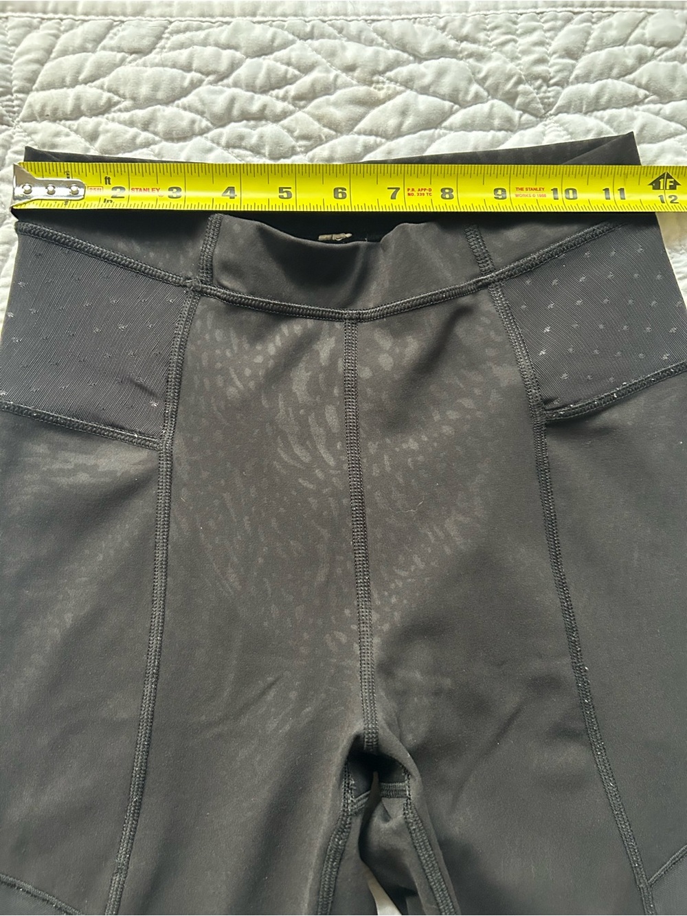 Lululemon Run Inspire Crop Leggings Black Textured Panel Mesh Good Condition - Picture 7 of 10